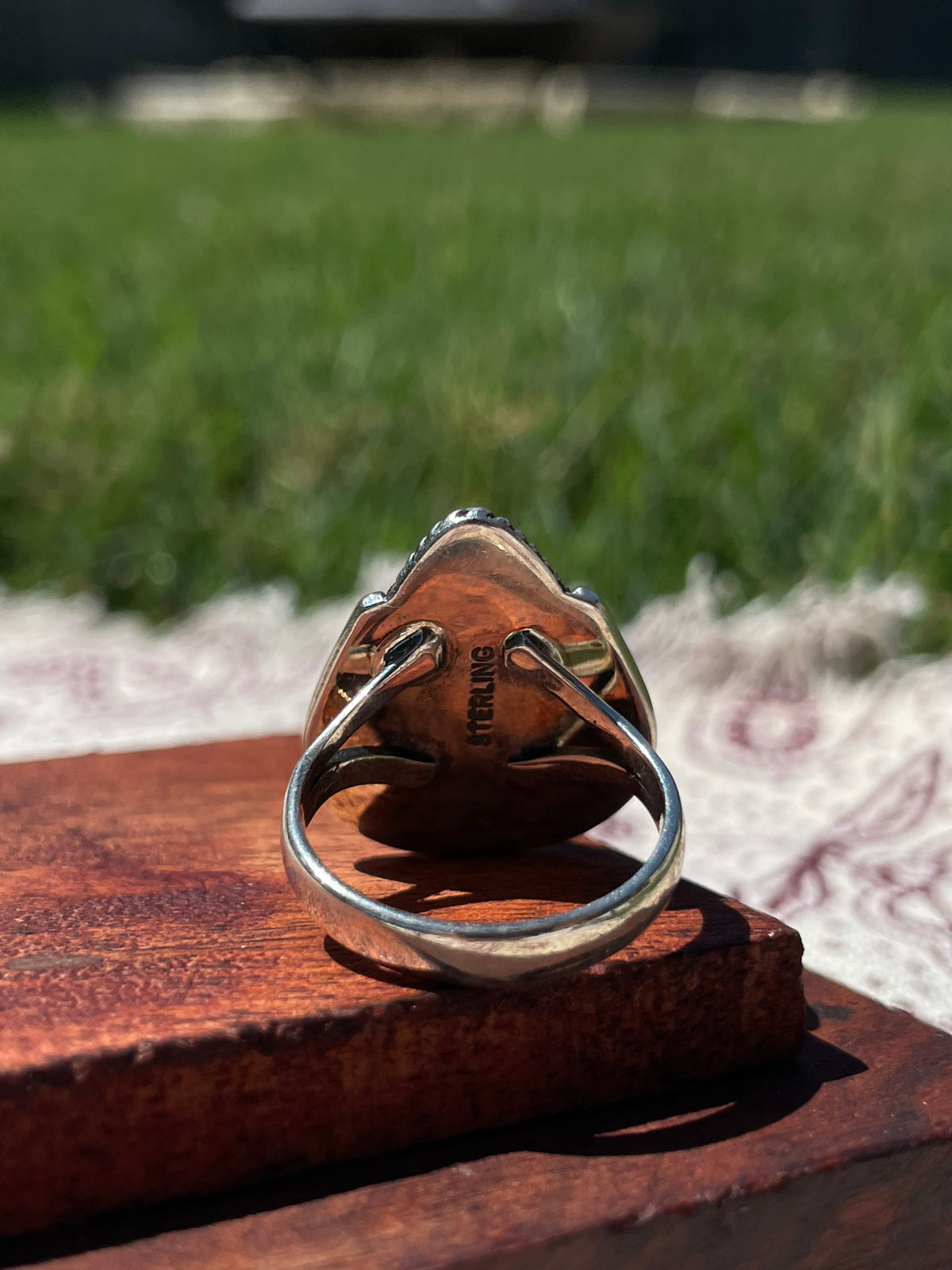 Turquoise Tear Drop Ring | 925 Sterling Silver Size 8.75 D292