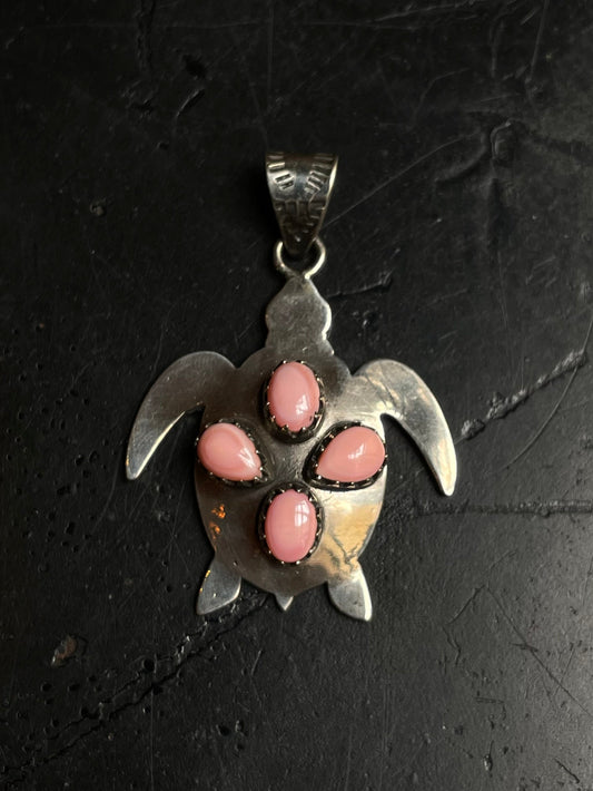 Pink Conch Turtle Pendant | 925 Sterling Silver C994
