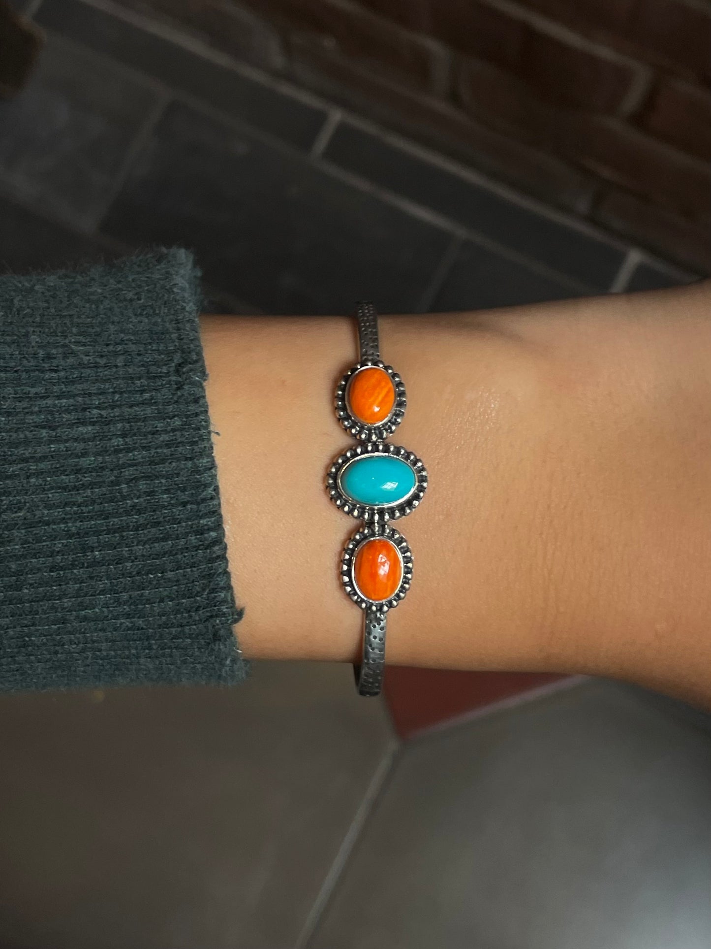 Spiny Oyster Turquoise Cuff Bracelet | 925 Sterling Silver G242