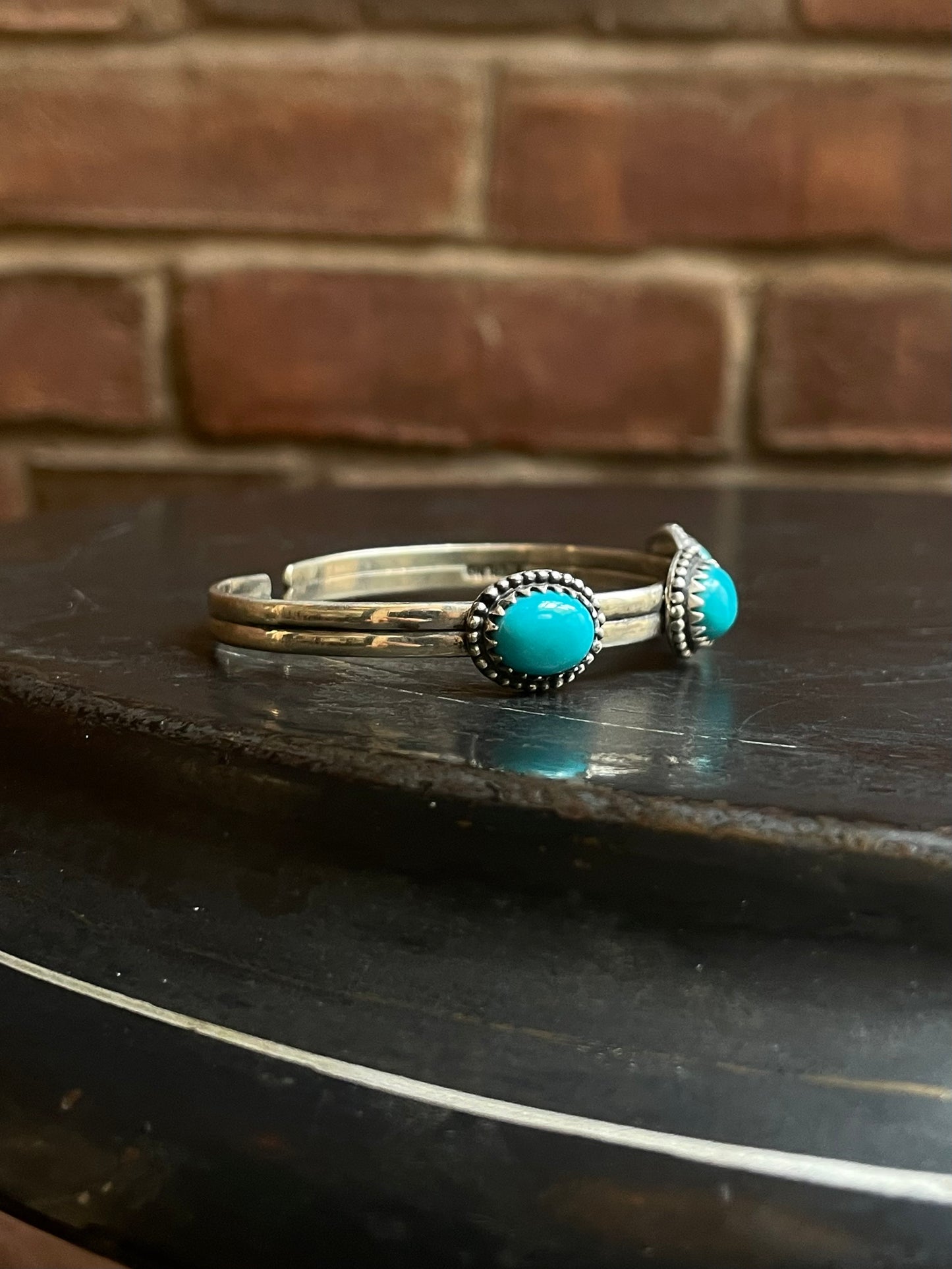 Kingman Turquoise Cuff | Triple Stone | 925 Silver E691