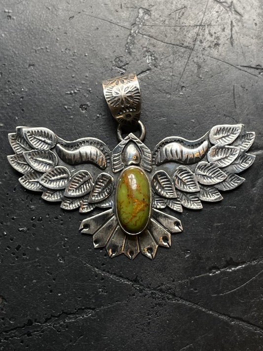 Turquoise Thunderbird Pendant | 925 Sterling Silver E524