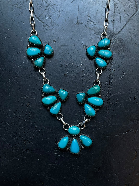 Kingman Turquoise Statement Necklace | 925 Sterling Silver E329