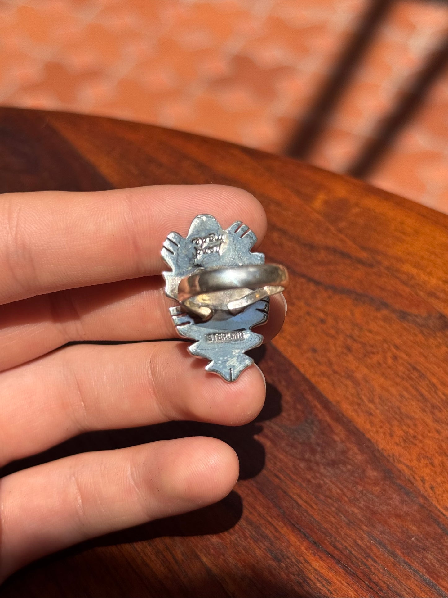 Turquoise Teardrop Ring | Sterling Silver | Size 7 | A618