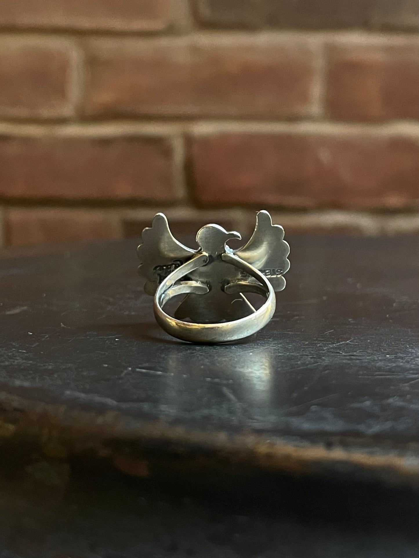 Turquoise Bird Ring Size 7.75 | Sterling Silver E888