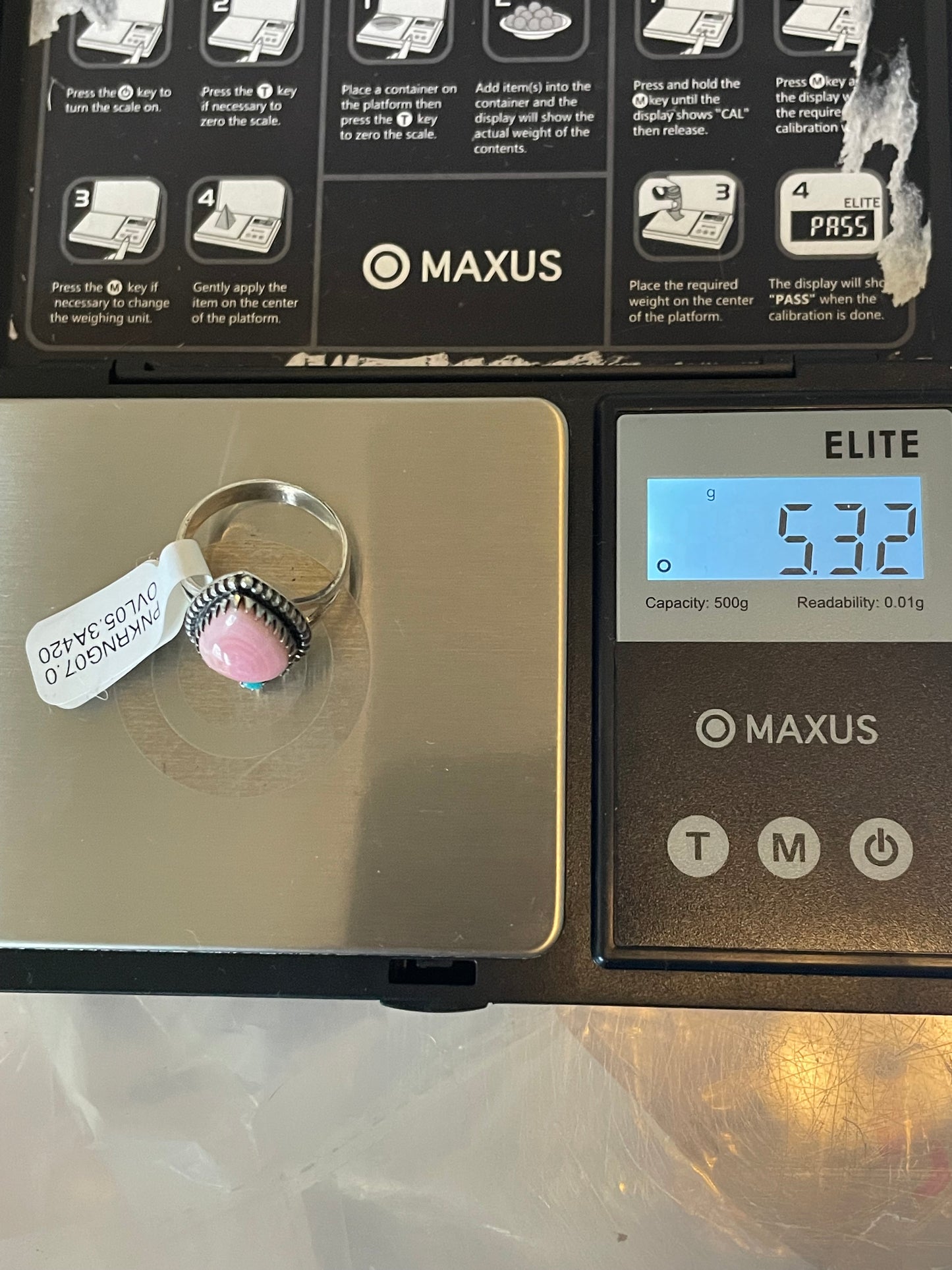 Pink Conch Ring Oval | Sterling Silver | Size 7 | A420