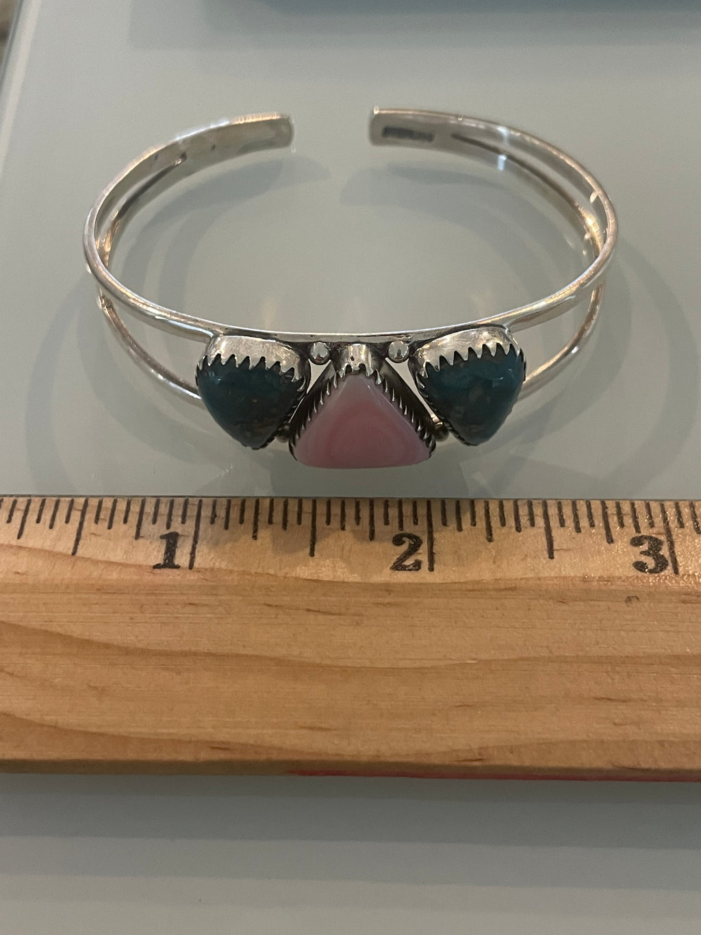 Pink Conch & Turquoise Cuff Bracelet | 925 Sterling Silver G746