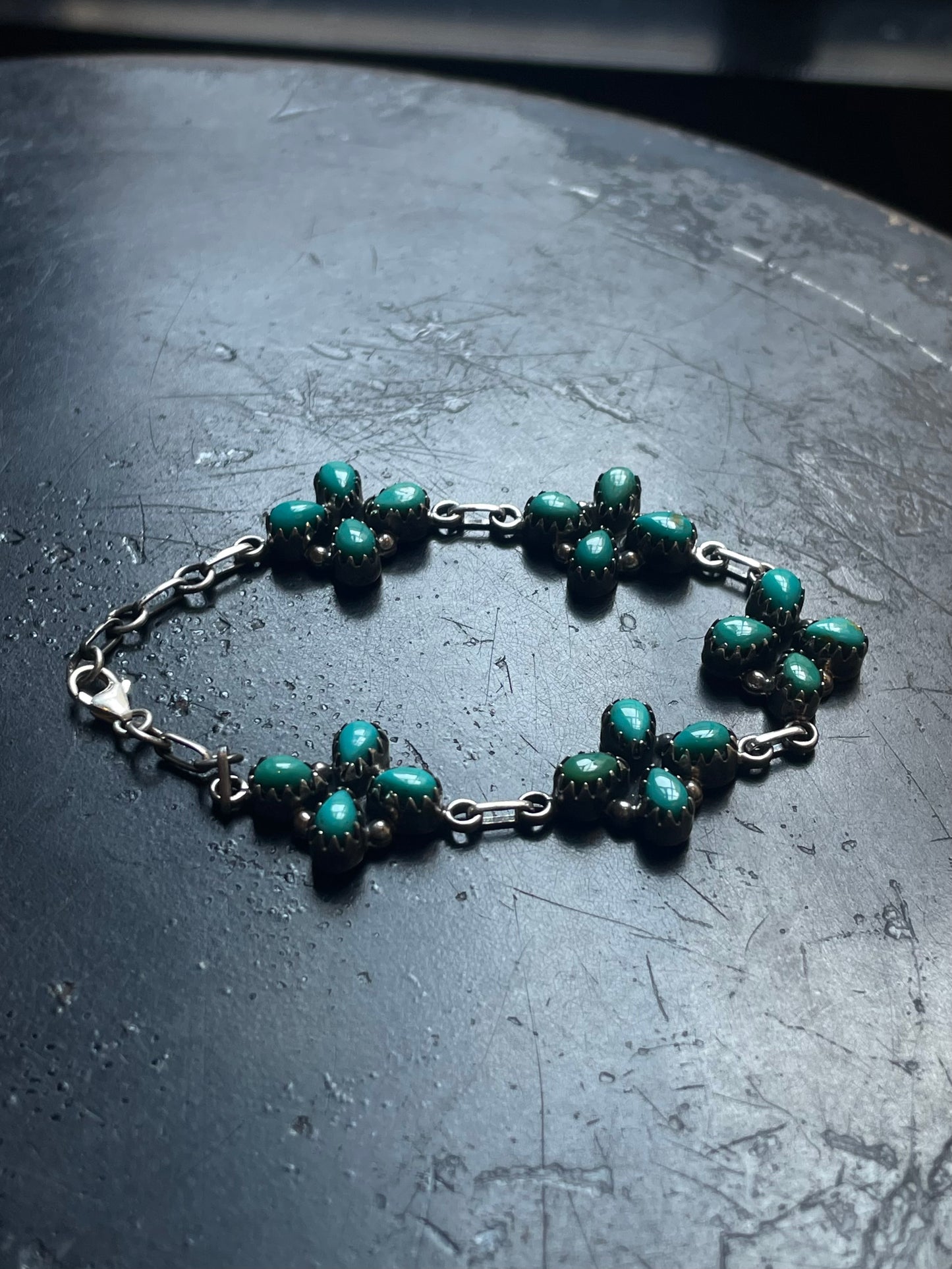 Turquoise Cluster Bracelet | 925 Sterling Silver E549