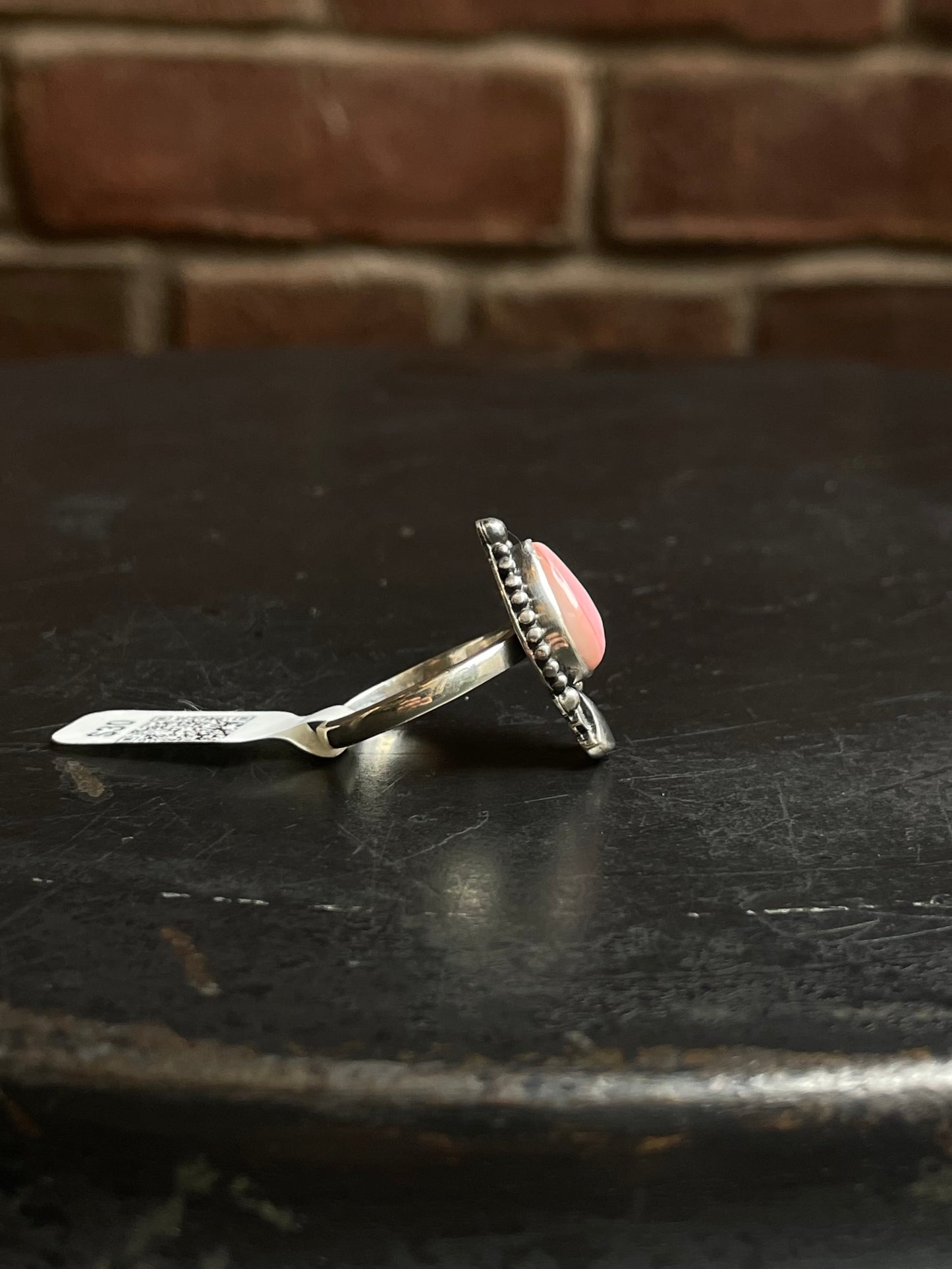 Dainty Pink Conch Ring | Sterling Silver | Size 6 | A433