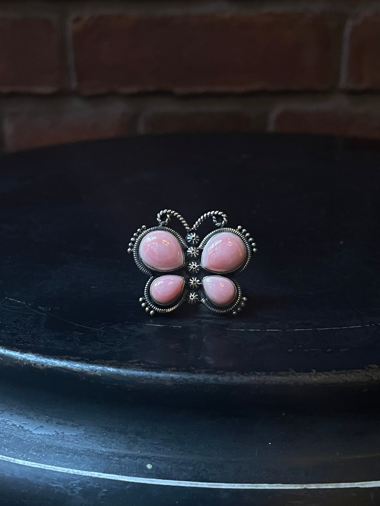 Pink Conch Butterfly Ring Size 6 | 925 Sterling Silver C926