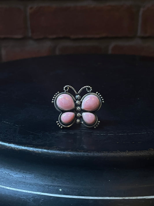 Pink Conch Butterfly Ring Size 6 | 925 Sterling Silver C926