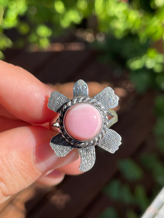 Pink Conch Turtle Ring | 925 Sterling Silver | Size 9 Y96