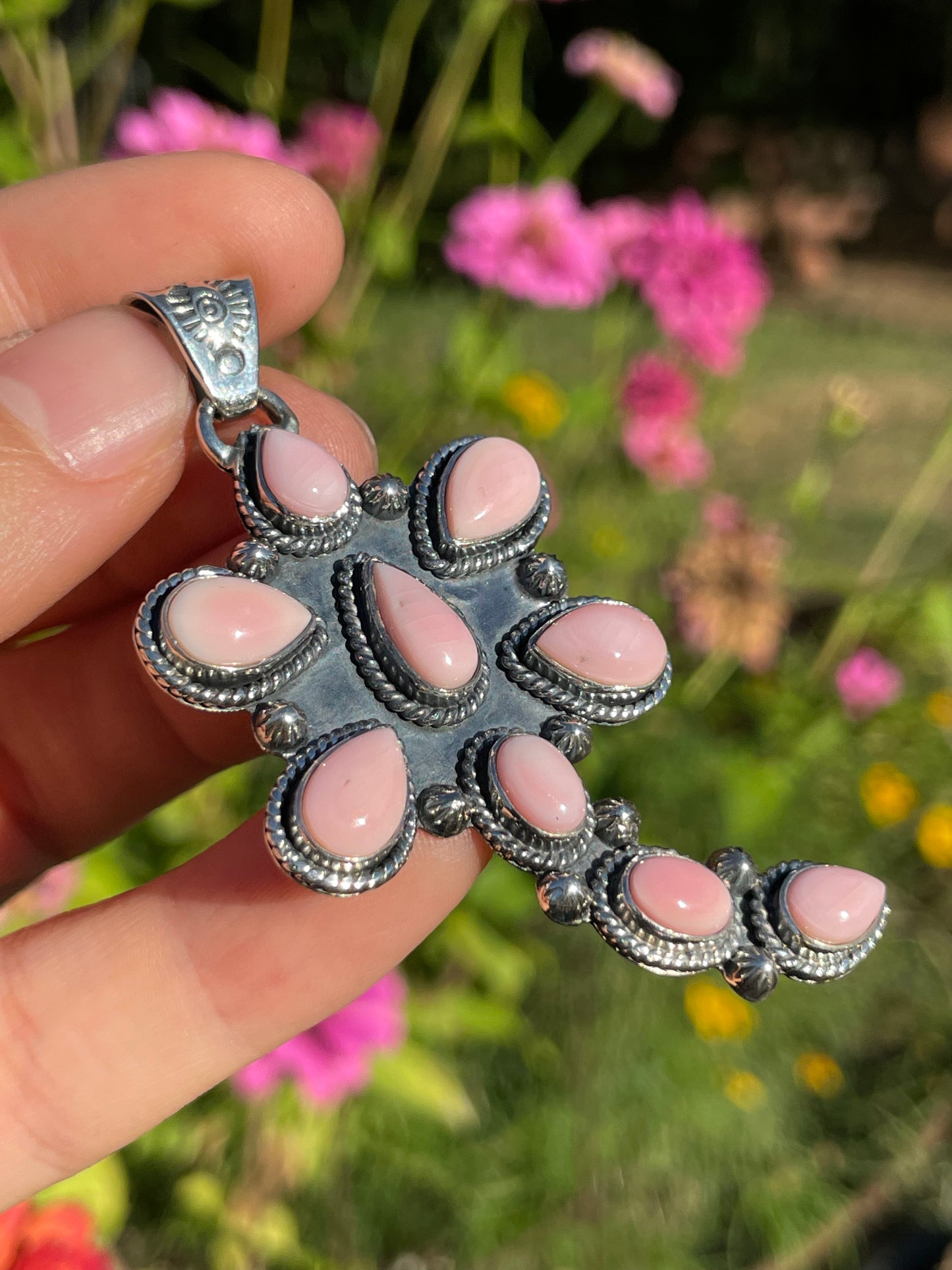 Pink Conch Dragonfly Pendant | Sterling Silver 925 B486