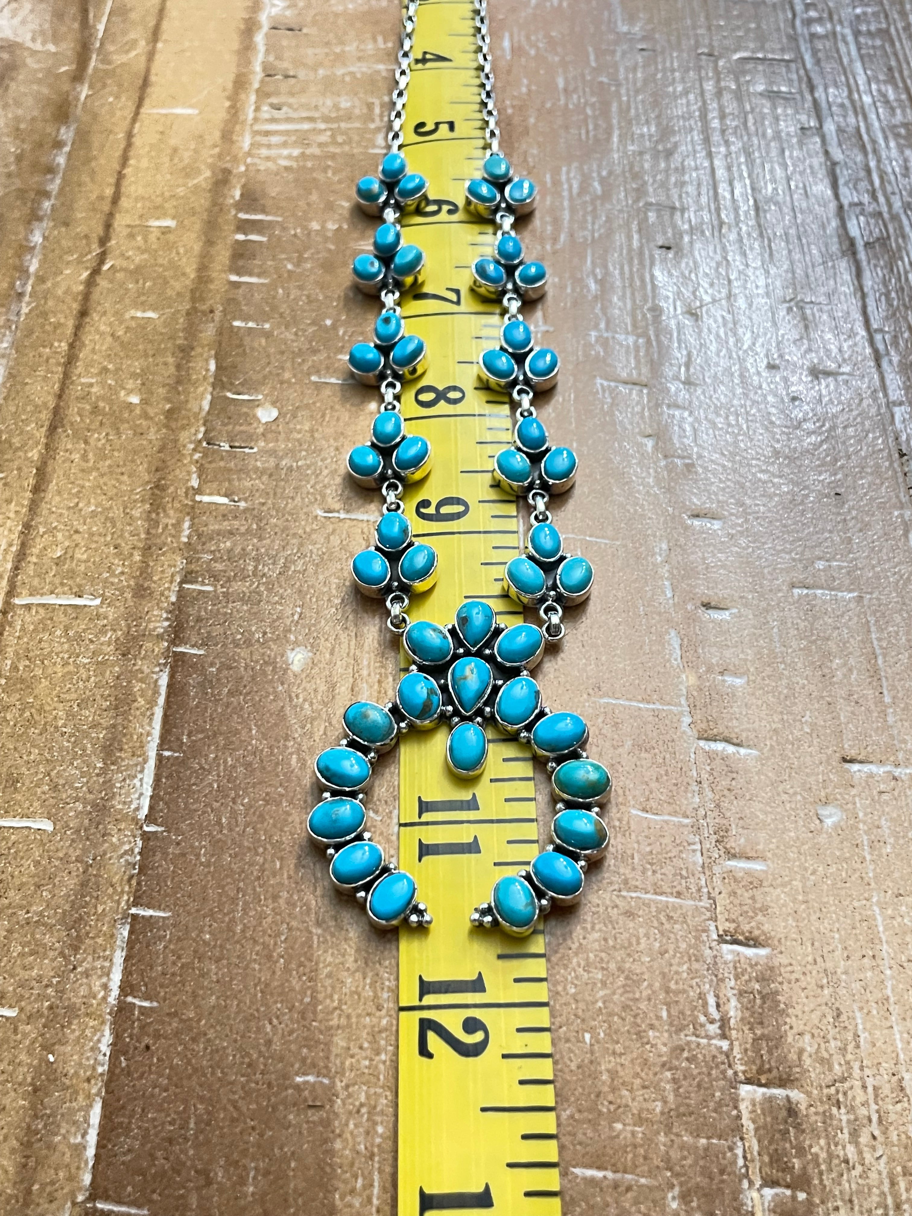 Kingman Turquoise Naja Necklace | Sterling Silver 925 B878