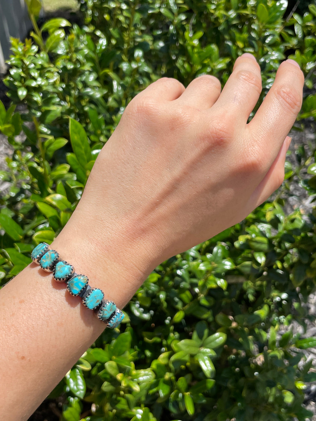 Kingman Turquoise Row Cuff Bracelet | 925 Sterling Silver D149