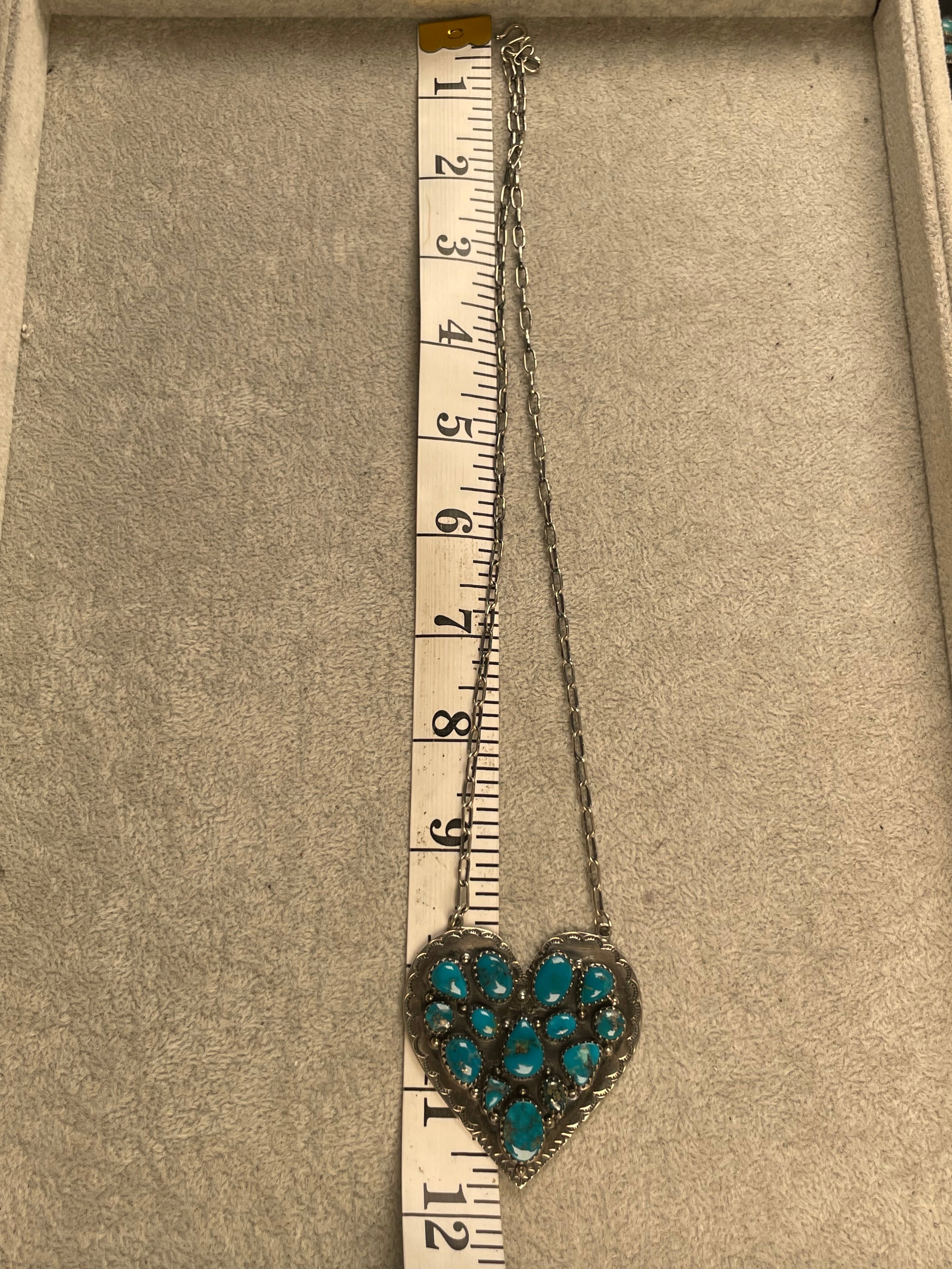 Turquoise Heart Necklace | 925 Sterling Silver D160