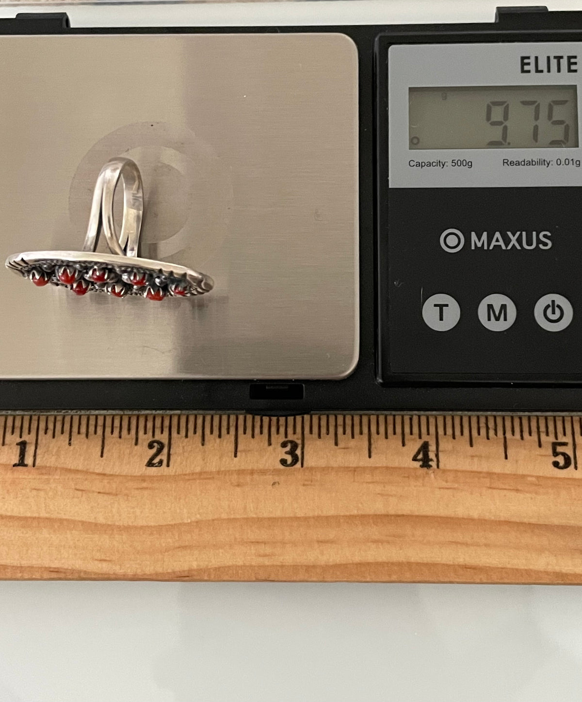 Red Coral Multi-Stone Ring | 925 Sterling Silver Size 8.25 G826