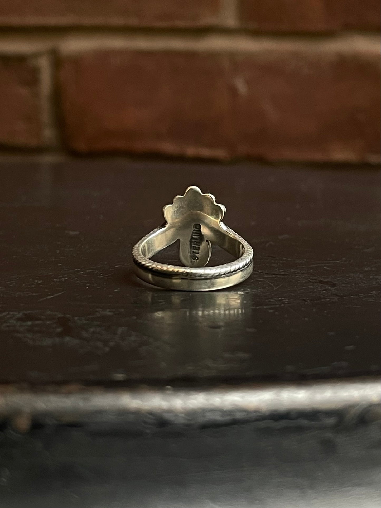 Pink Conch Tear Drop Ring Size 7 | 925 Sterling Silver G150