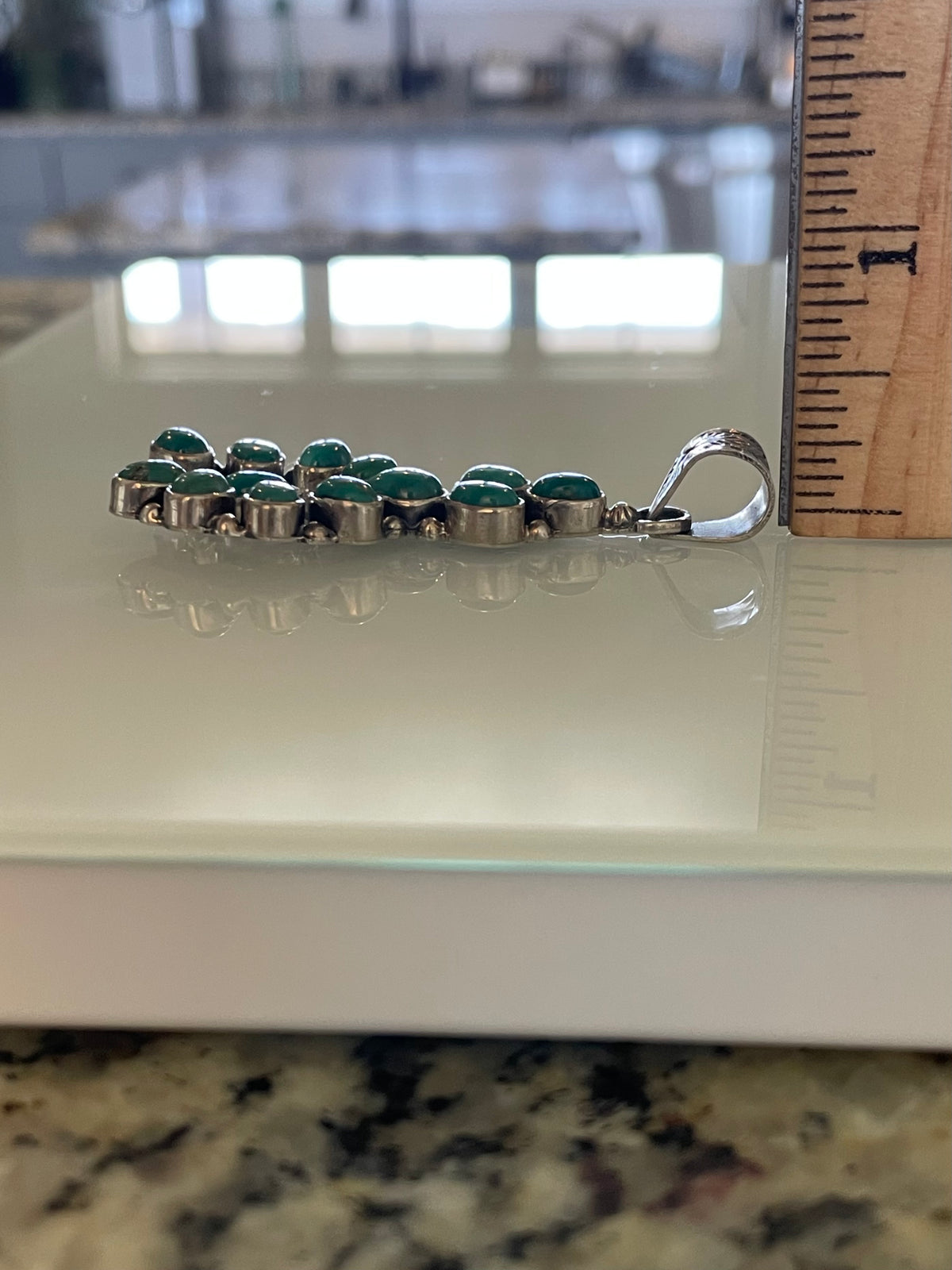 Turquoise Squash Blossom Pendant | 925 Sterling Silver G724