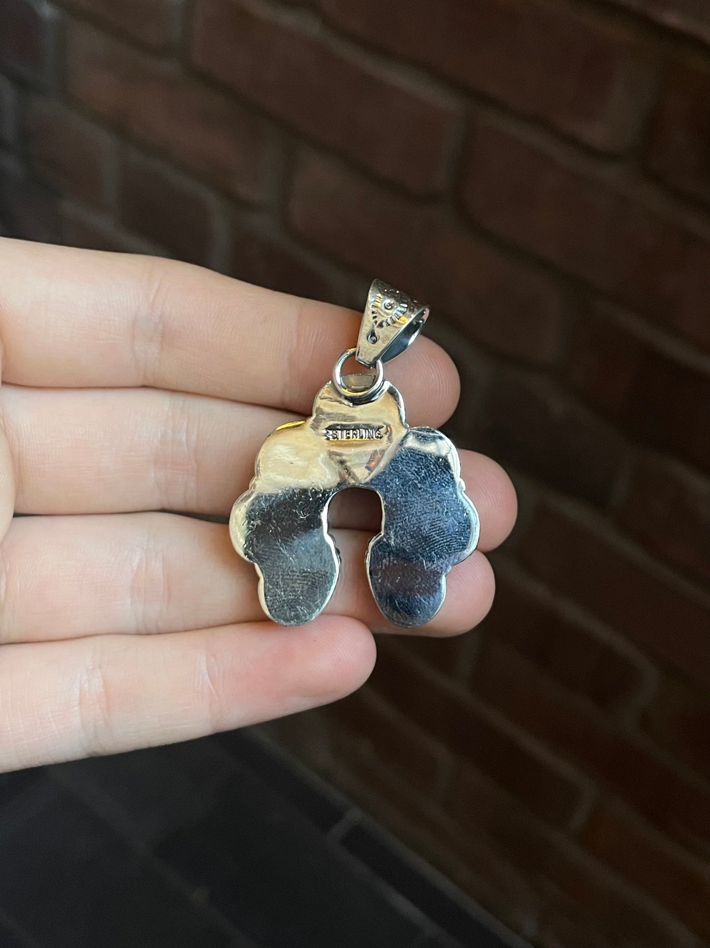 Kingman Turquoise Naja Pendant | Sterling Silver C609