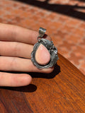 Pink Conch Tear Drop Pendant | Sterling Silver | A622