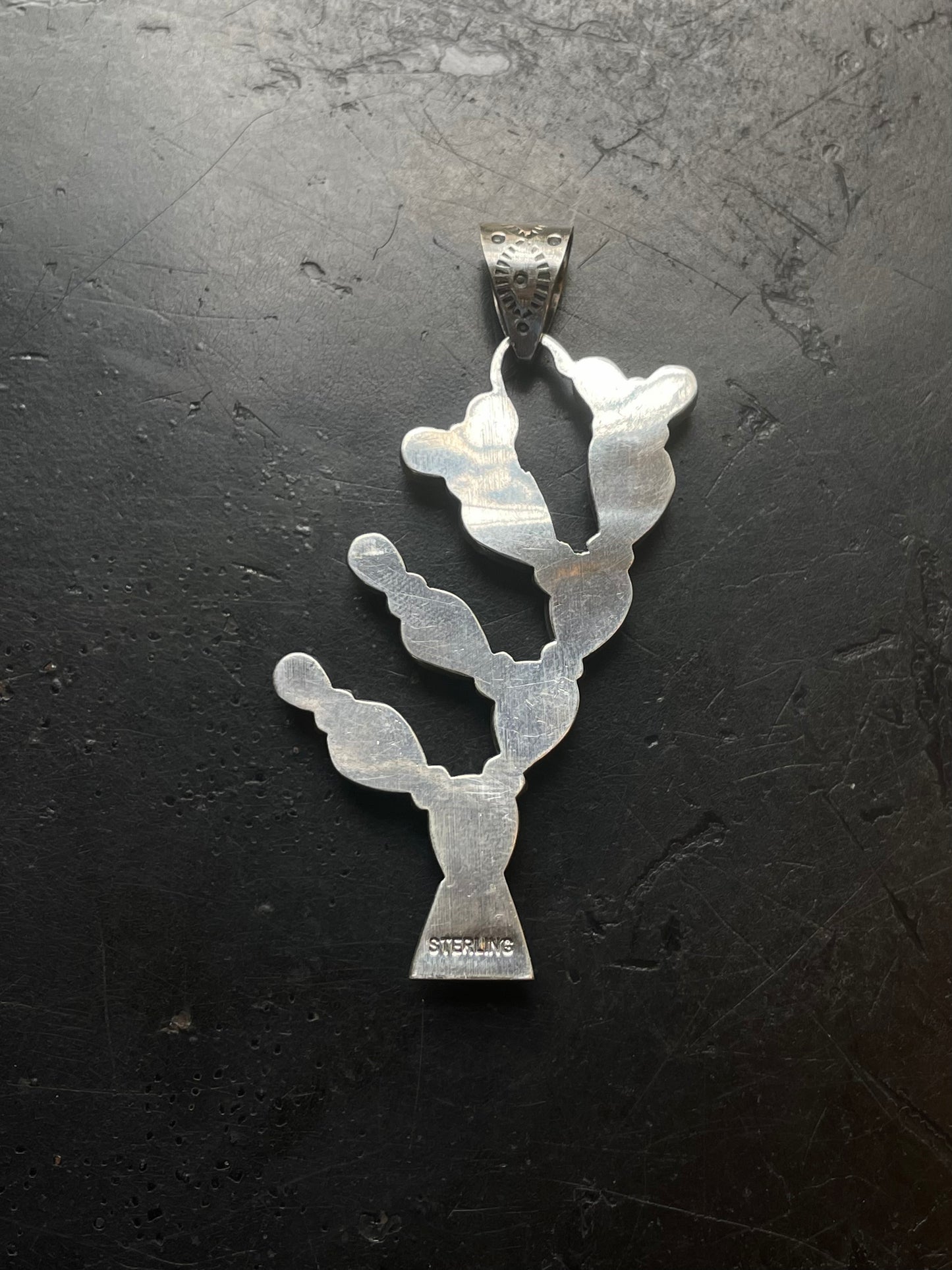 Turquoise Coral Cactus Pendant | Sterling Silver E705