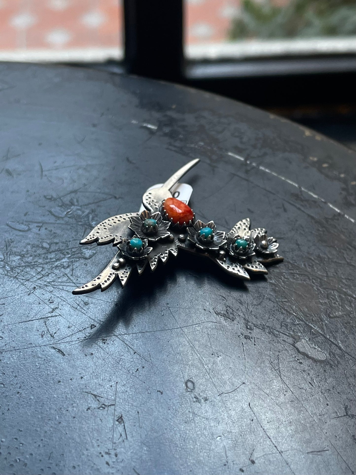 Spiny Oyster Hummingbird Pendant | Sterling Silver | A573