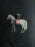 Pink Conch Horse Pendant | 925 Sterling Silver E244
