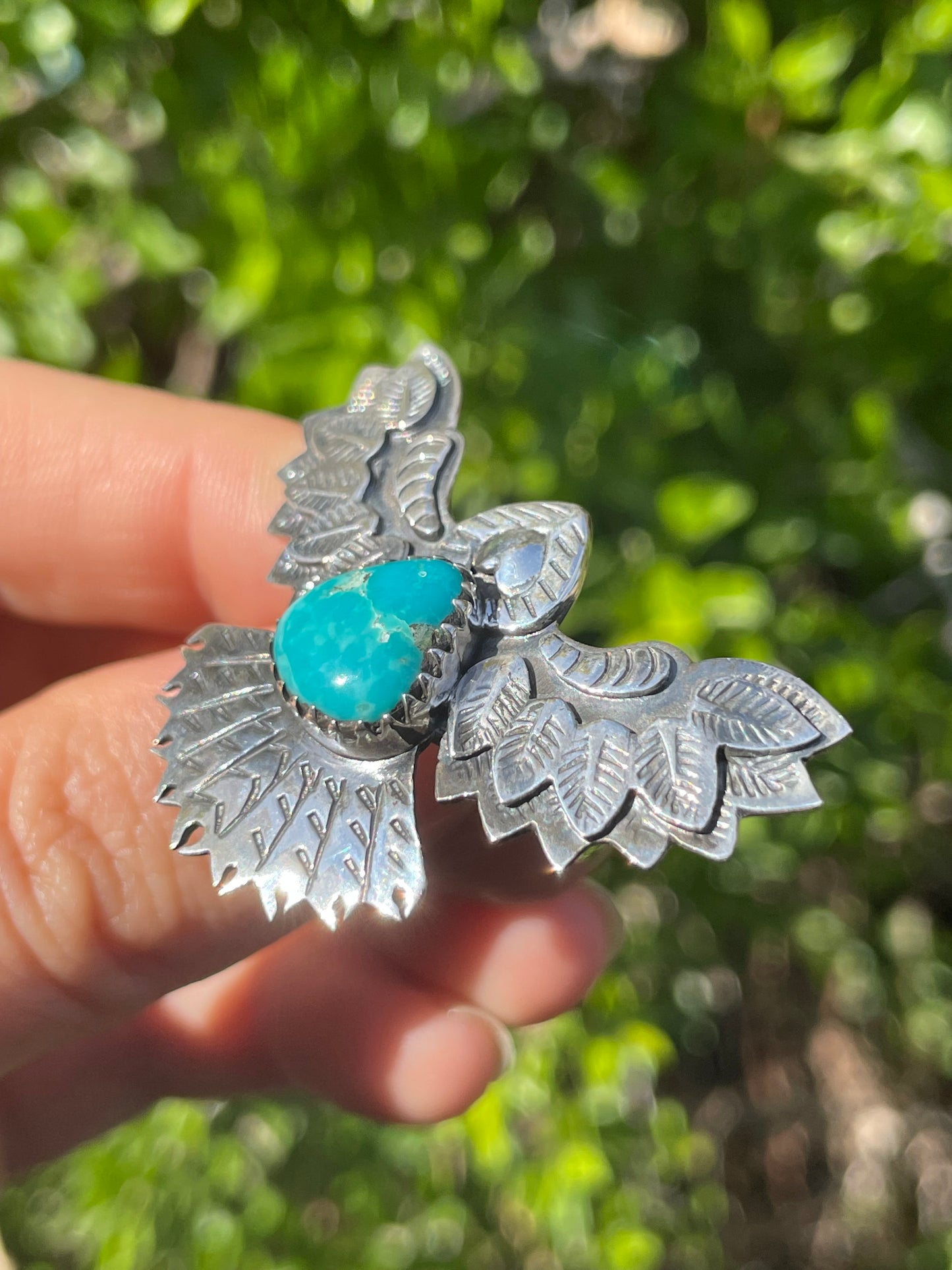 Turquoise Thunderbird Ring Size 7 | 925 Sterling Silver B560