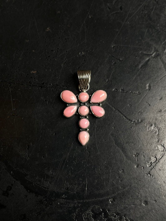Pink Conch Dragonfly Pendant | 925 Sterling Silver C967