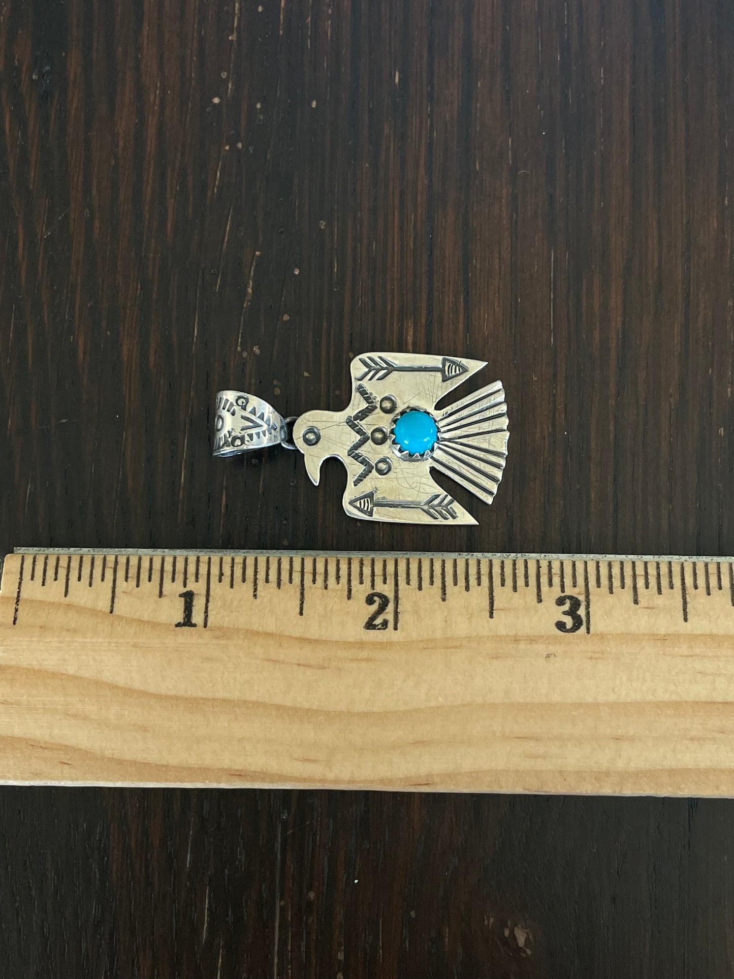 Turquoise Thunderbird Pendant | 925 Sterling Silver E709