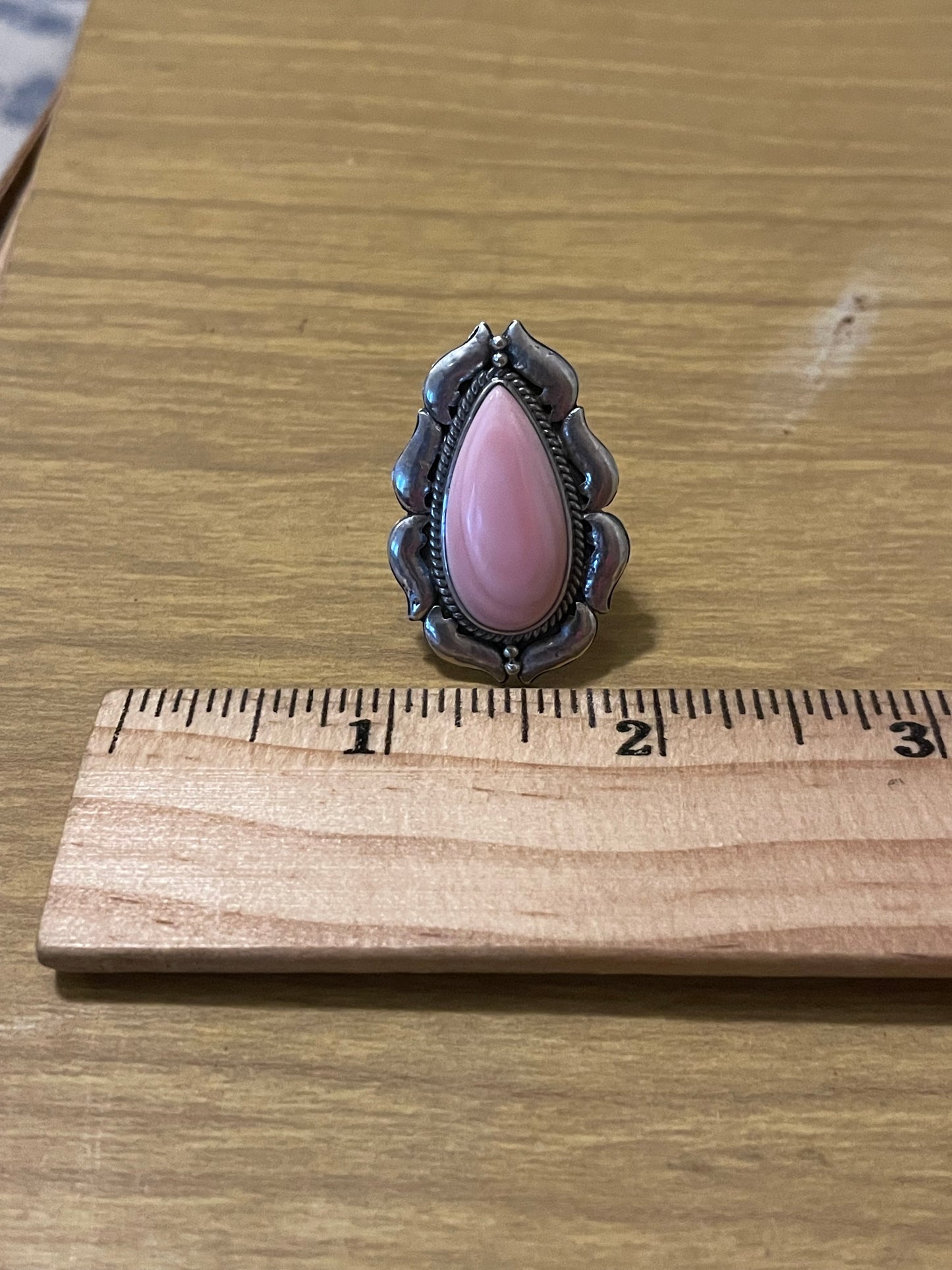 Pink Conch Tear Drop Ring Size 6.25 | 925 Sterling Silver G103