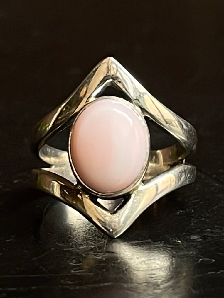 Pink Conch Ring Size 6 | 925 Sterling Silver G141