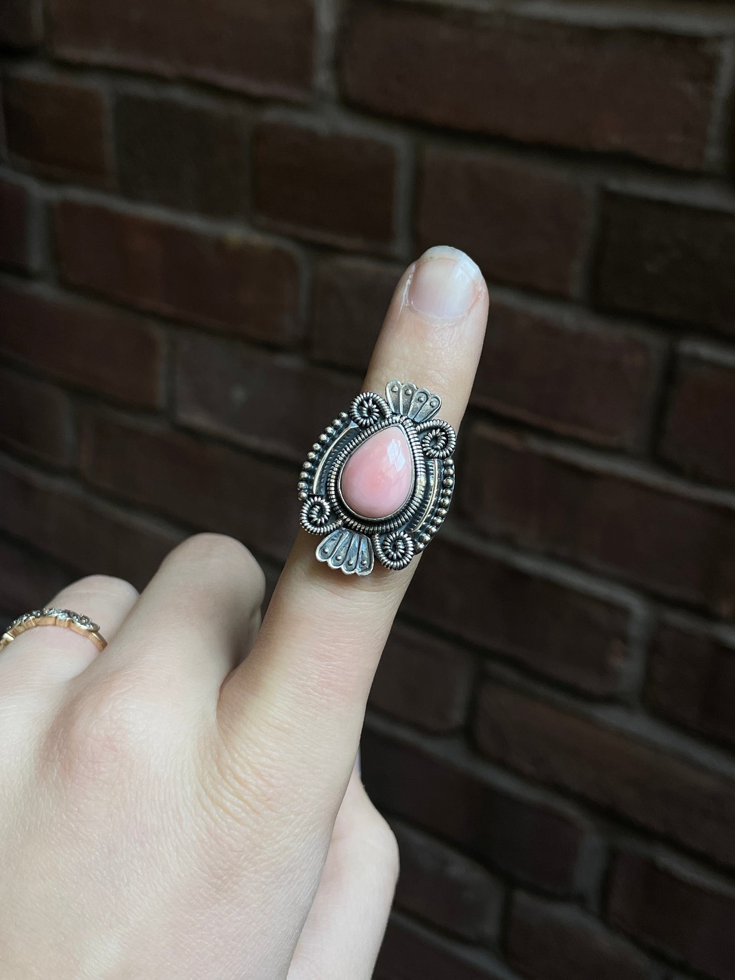 Pink Conch Ring Size 7 | 925 Sterling Silver Southwest E158