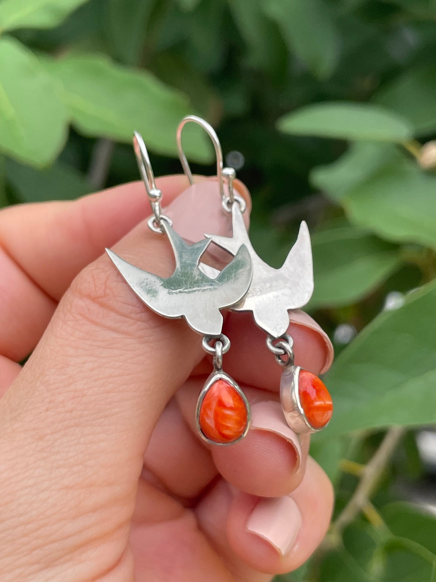Spiny Oyster Bird Hook Earrings | 925 Sterling Silver D197