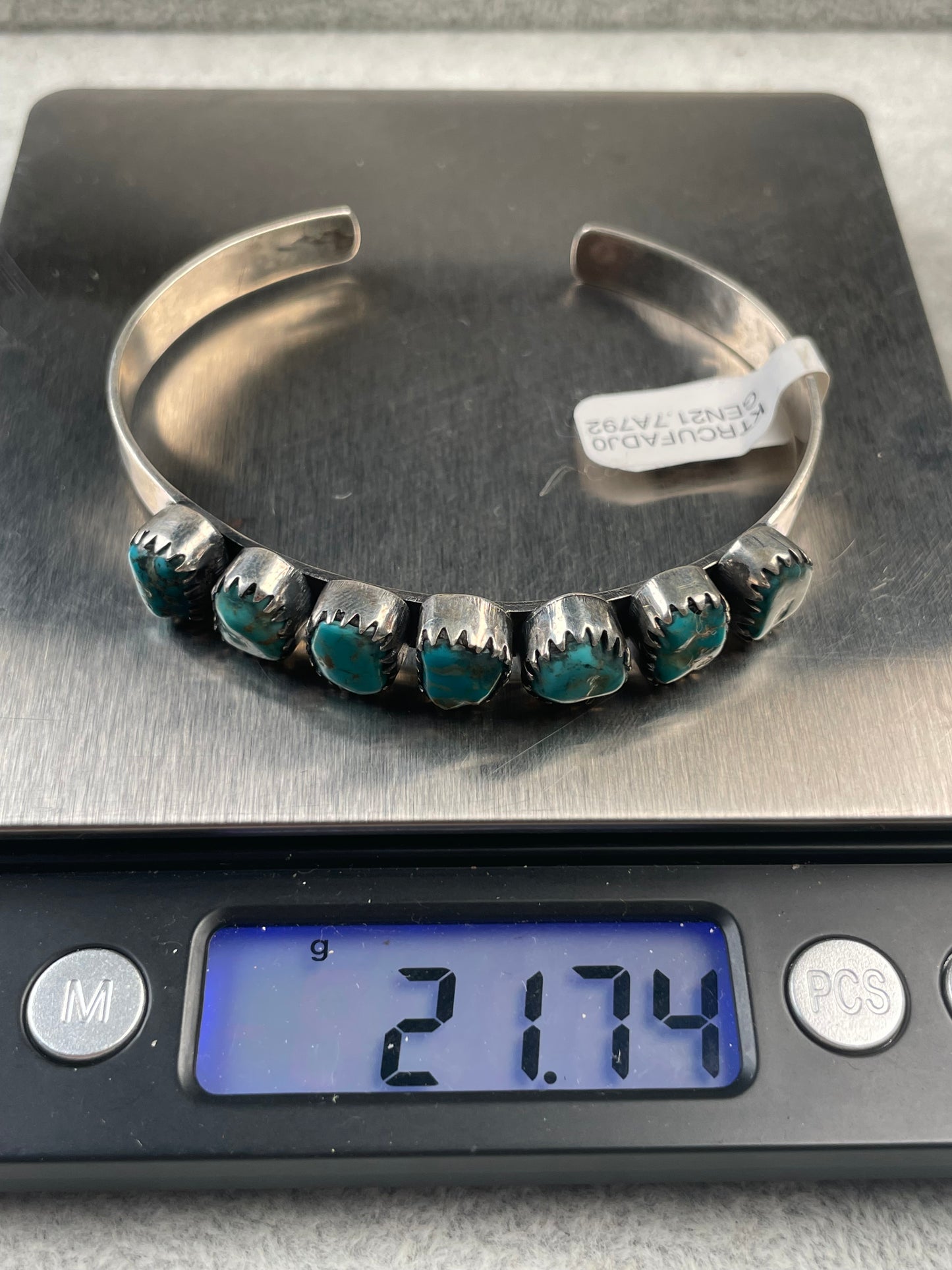 Kingman Turquoise Row Cuff Bracelet | 925 Sterling Silver D149
