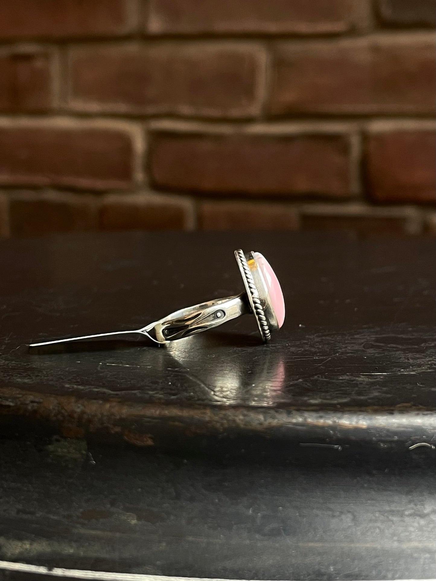 Pink Conch Ring Oval | Sterling Silver | Size 7 | A449