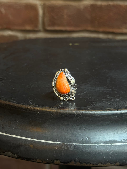 Spiny Oyster Leaf Ring | 925 Sterling Silver | Size 7 C225