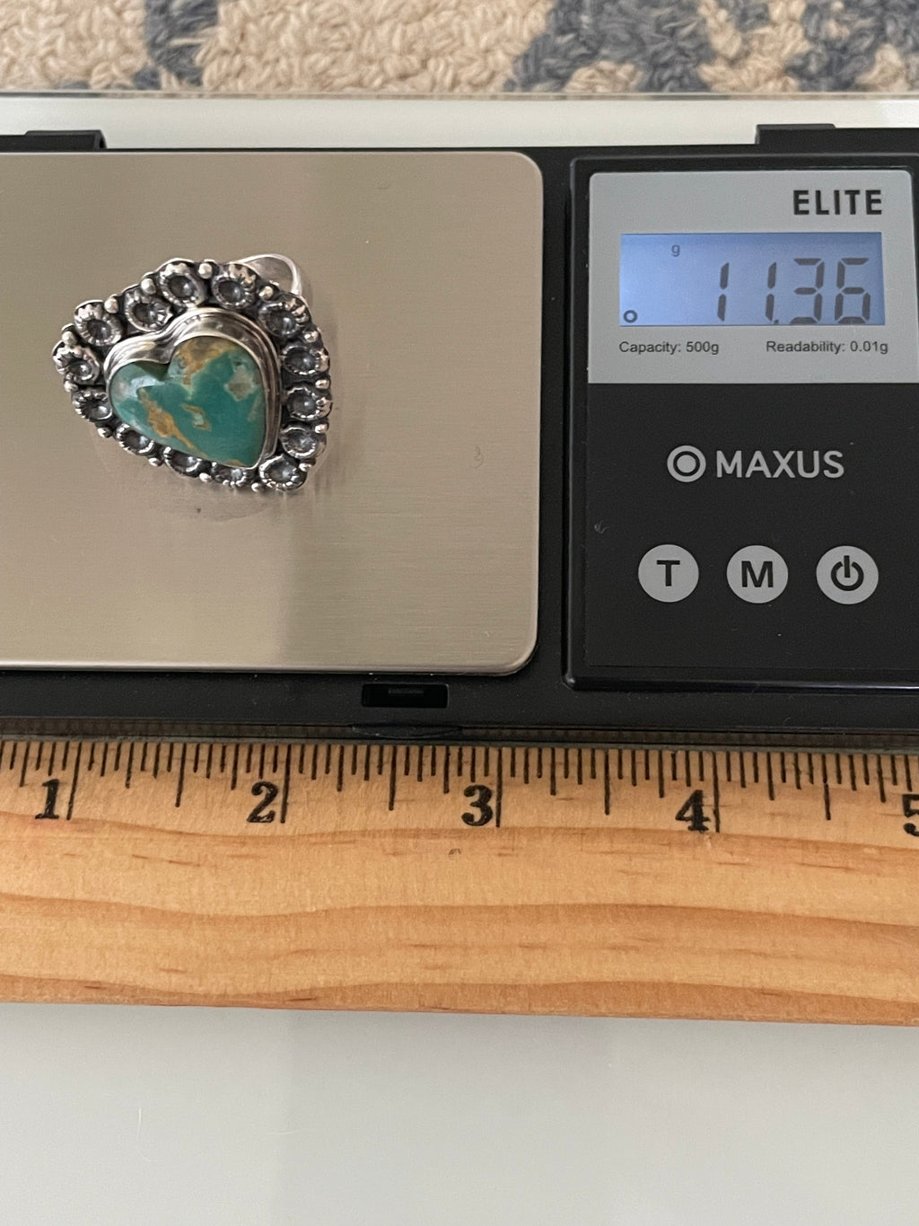 Turquoise Heart Ring Size 8.75 | 925 Sterling Silver G756