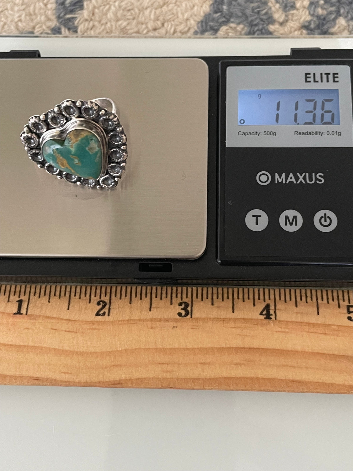 Turquoise Heart Ring Size 8.75 | 925 Sterling Silver G756