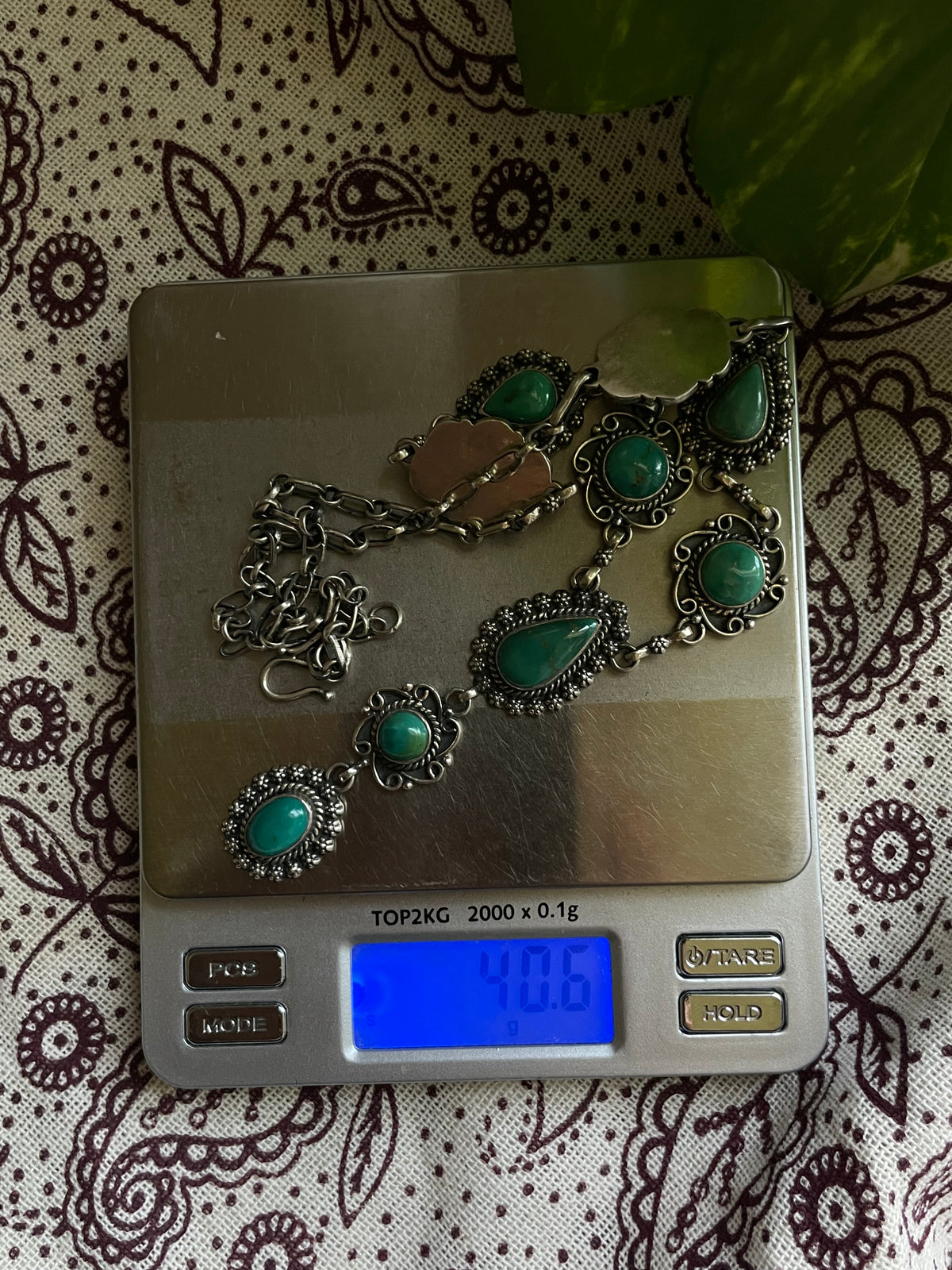 Turquoise Lariat Necklace | 925 Sterling Silver D258