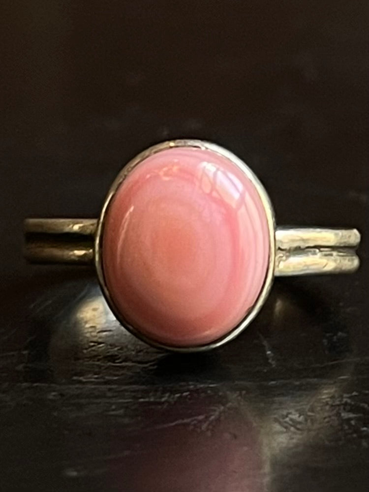 Pink Conch Ring Size 8 | 925 Sterling Silver G110