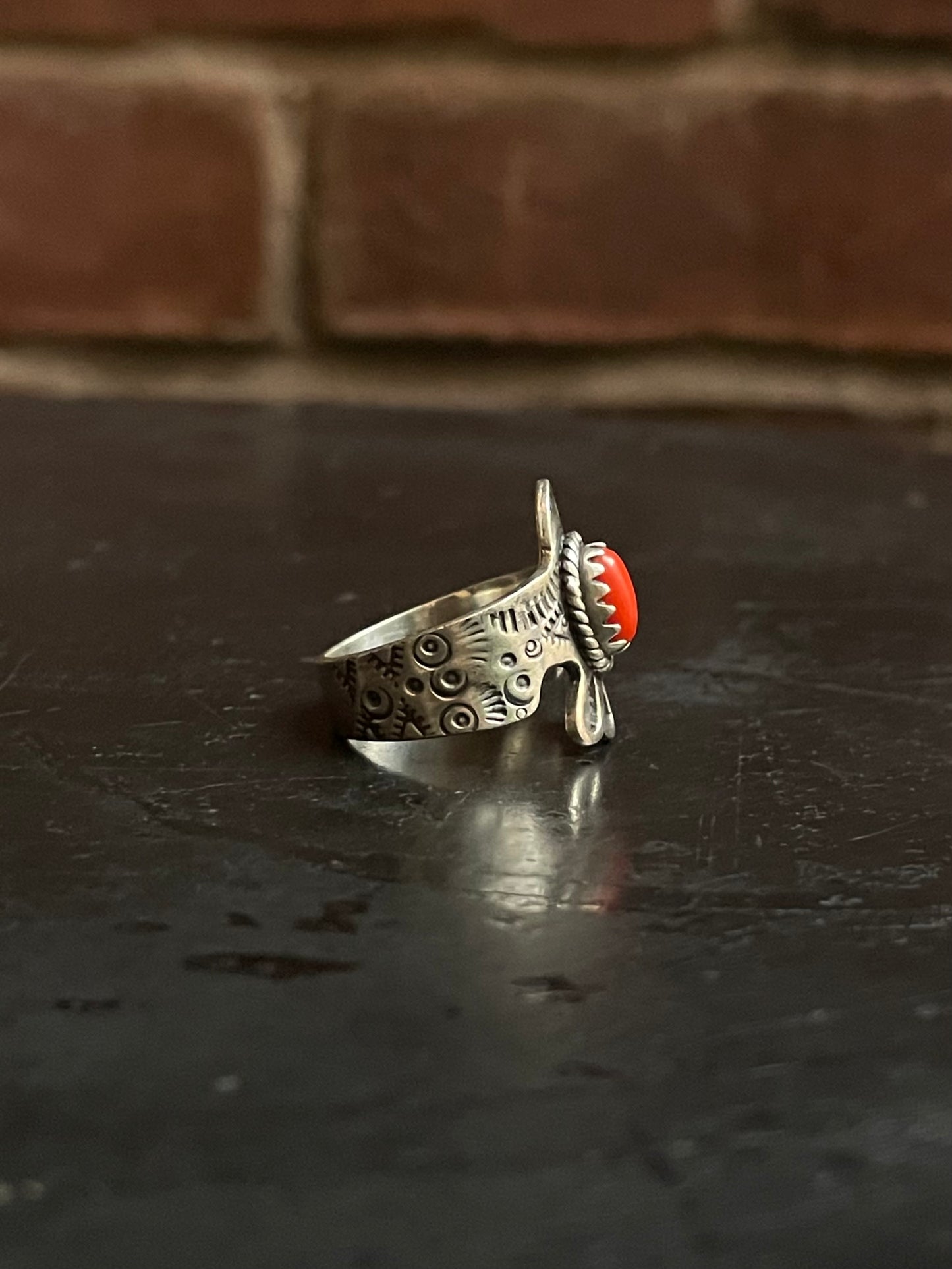 Spiny Oyster Thunderbird Ring Size 7.75 | 925 Sterling Silver G235