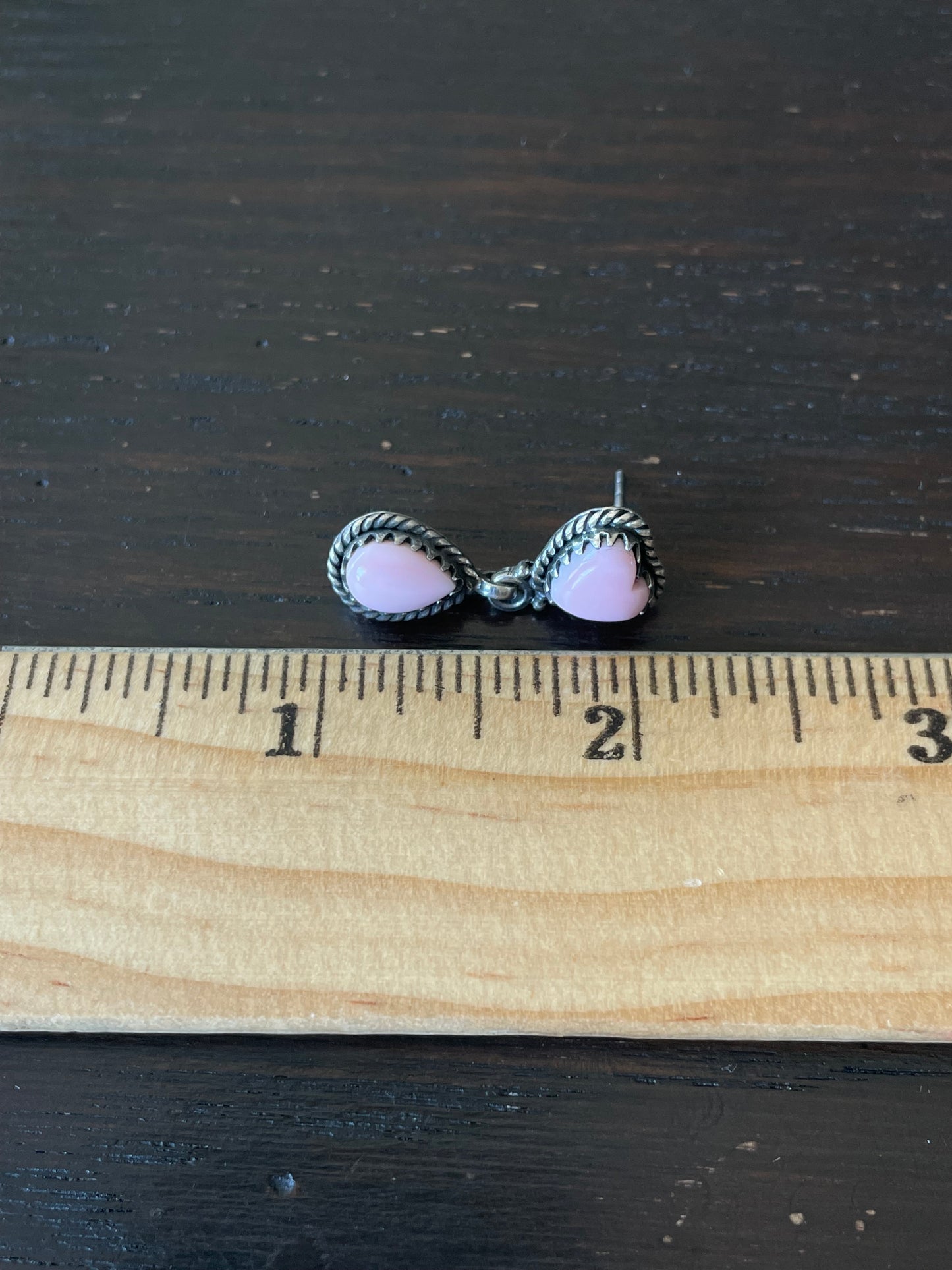 Pink Conch Heart Stud Earrings | 925 Sterling Silver E798