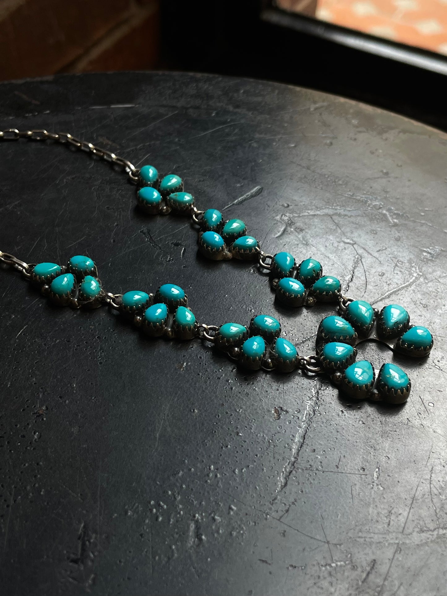 Turquoise Cluster Naja Necklace | 925 Sterling Silver E603