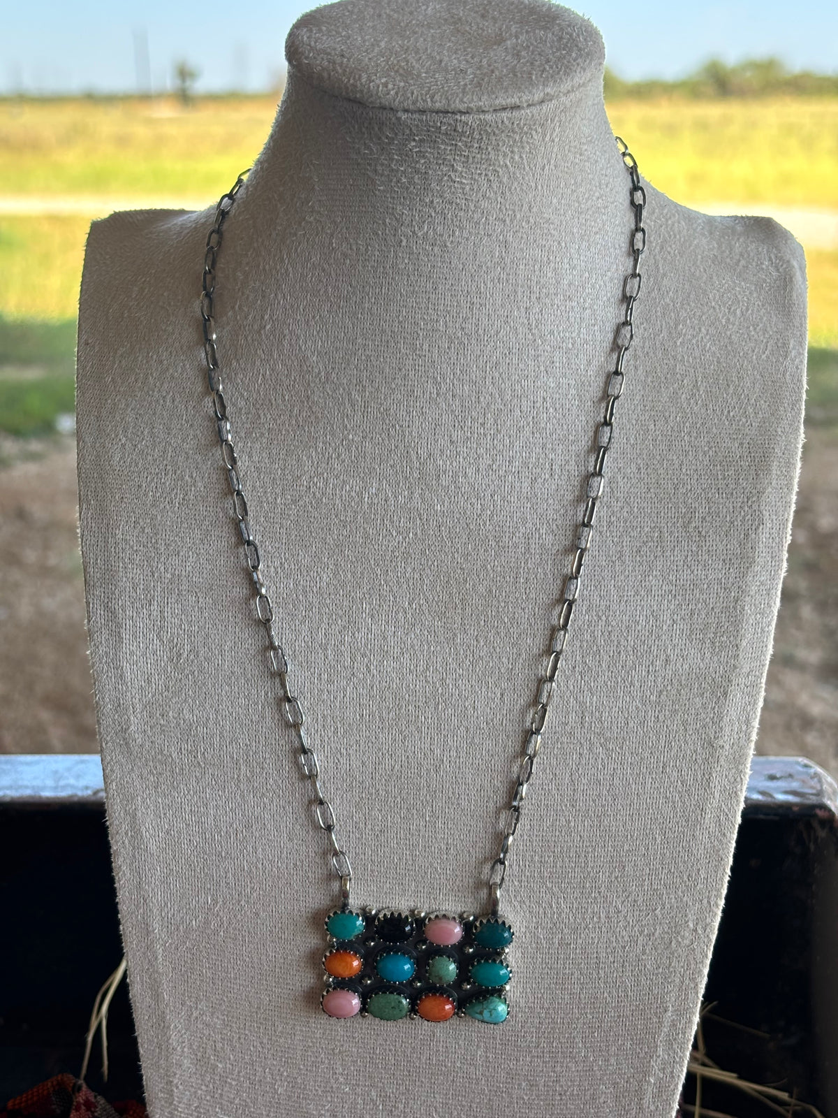 Multistone Bar Necklace | 925 Sterling Silver Z39