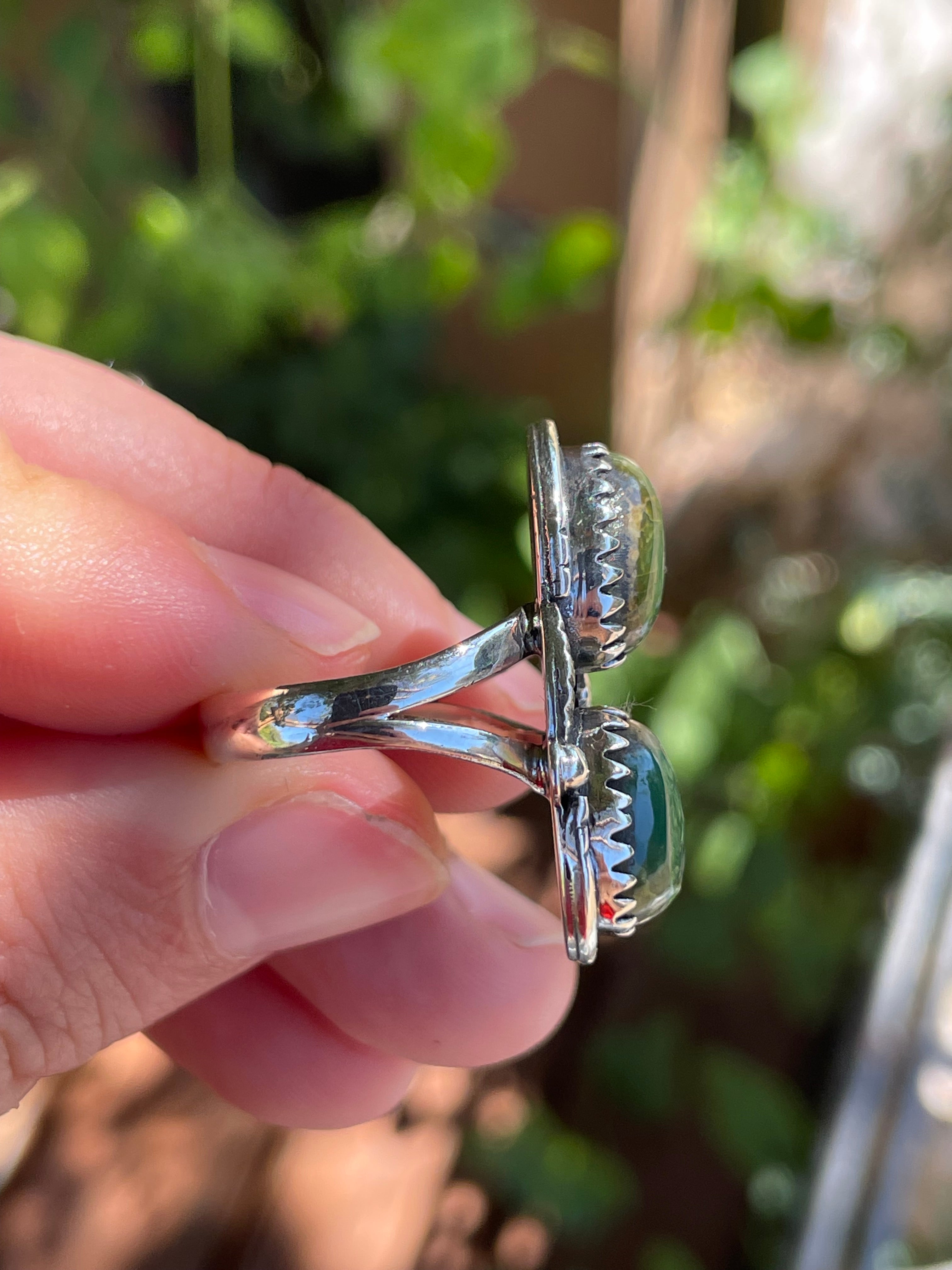 Turquoise Leaf Ring | Size 7 | 925 Sterling Silver Z87