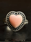Pink Conch Heart Ring Size 9 | 925 Sterling Silver G120