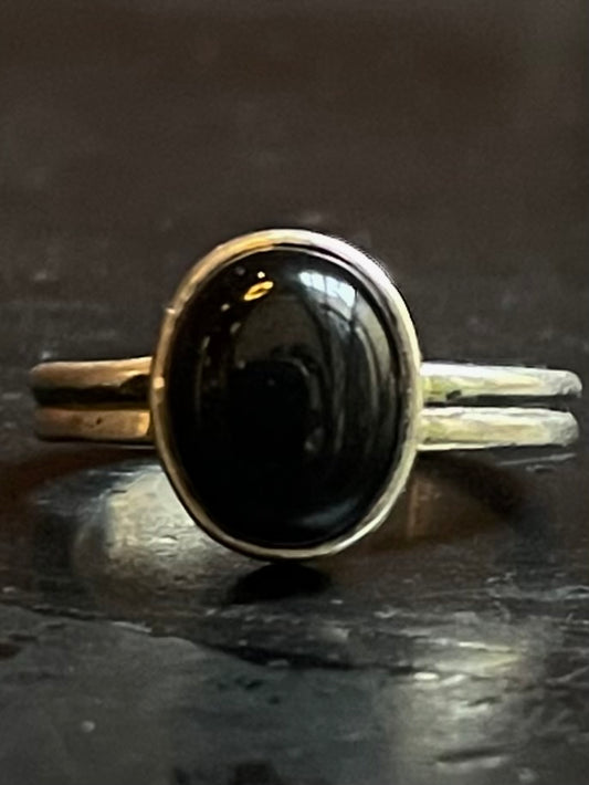 Black Onyx Ring | Sterling Silver | Size 7 G327