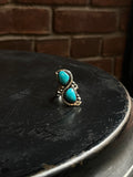 Turquoise Double Stone Snake Ring Size 8 | 925 Sterling Silver C952