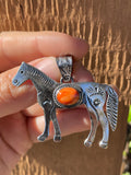 Spiny Oyster Horse Pendant | 925 Sterling Silver B915